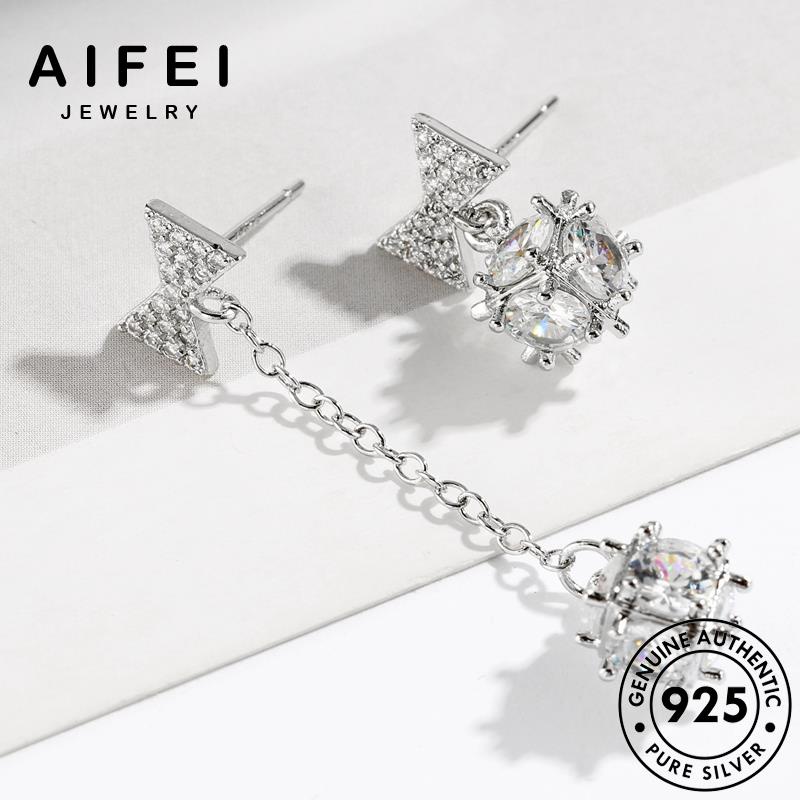 AIFEI JEWELRY kiện nơ thời hàn bông sức thật cương kim bản trang nguyên xỏ tua khuyên tròn phụ quốc nữ tai 925 moissanite Thời vành bạc E645