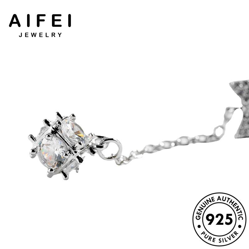 AIFEI JEWELRY kiện nơ thời hàn bông sức thật cương kim bản trang nguyên xỏ tua khuyên tròn phụ quốc nữ tai 925 moissanite Thời vành bạc E645