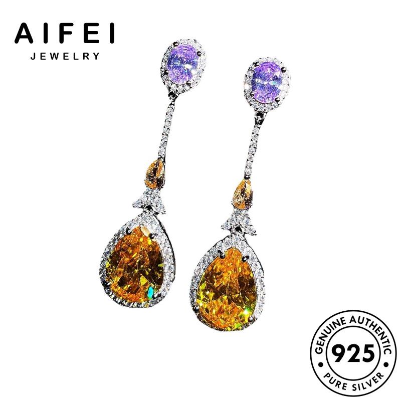 AIFEI JEWELRY thật phụ vành sức xỏ thời vàng hàn quốc hình tua tròn tai nữ thả bạc trang 925 kiện khuyên nguyên anh bản thạch bông Thời E835