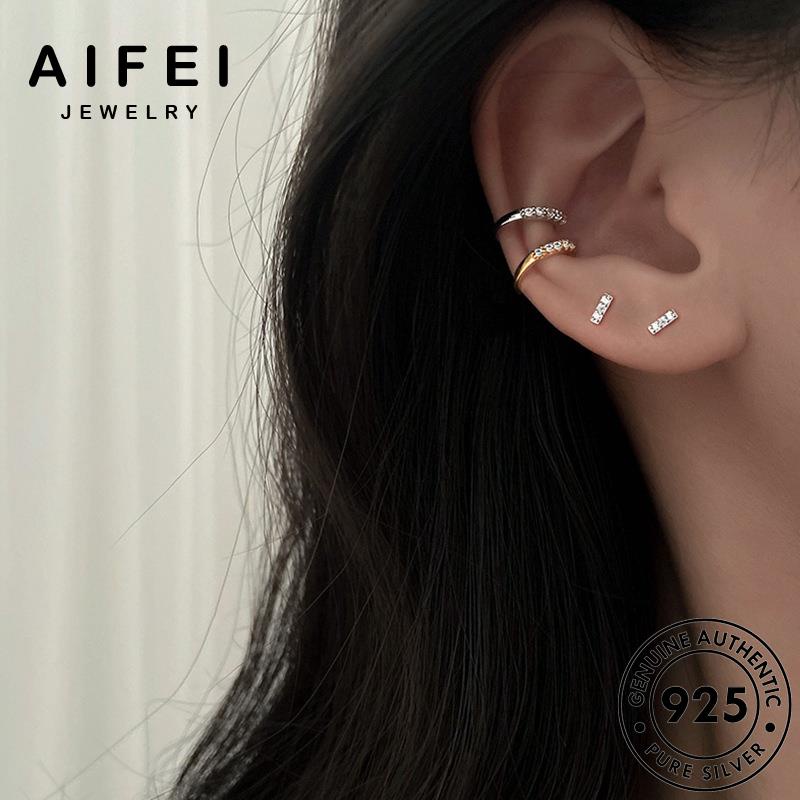 AIFEI JEWELRY tai bản Thời 925 trang quốc vành phụ xỏ nữ hàn kiện thời tròn tròn bạc vàng cương tua sức moissanite bông kim khuyên thật nguyên E837