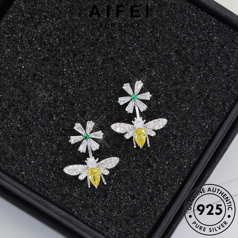 AIFEI JEWELRY hàn vàng bông sức trang quốc thạch phụ cúc tai vành bạc tròn kiện 925 Thời thời anh thật tua nữ khuyên bản hoa xỏ nguyên E925
