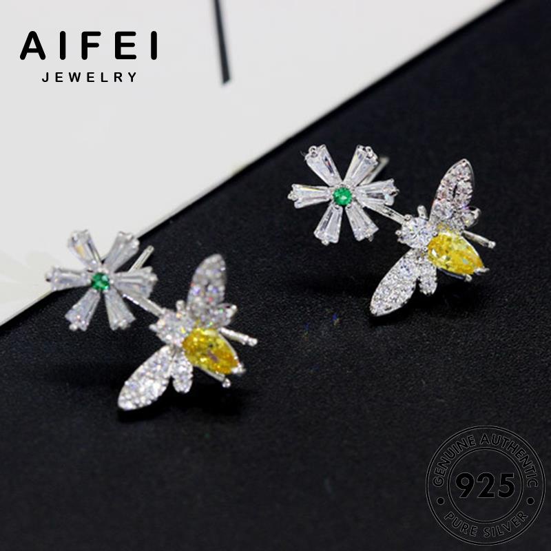 AIFEI JEWELRY hàn vàng bông sức trang quốc thạch phụ cúc tai vành bạc tròn kiện 925 Thời thời anh thật tua nữ khuyên bản hoa xỏ nguyên E925