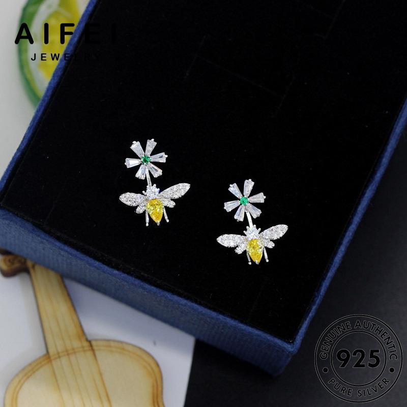 AIFEI JEWELRY hàn vàng bông sức trang quốc thạch phụ cúc tai vành bạc tròn kiện 925 Thời thời anh thật tua nữ khuyên bản hoa xỏ nguyên E925