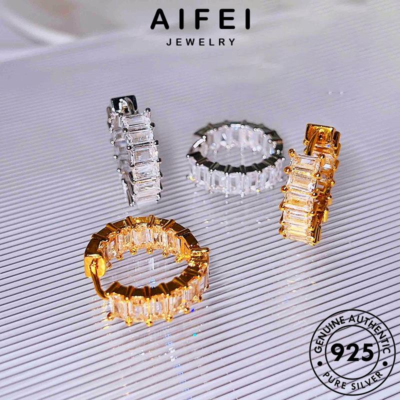 AIFEI JEWELRY tròn phụ kiện kim moissanite nguyên khuyên thật hàn cương quốc thời tai Thời vành bạc bông bản trang 925 nữ tua xỏ sức tròn vàng E994