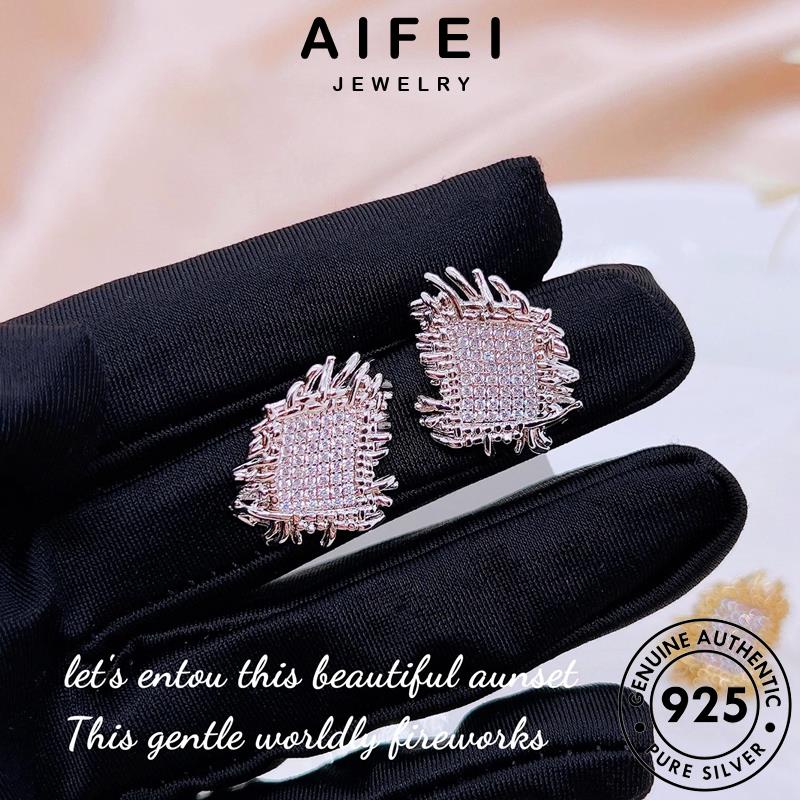 AIFEI JEWELRY đan nguyên thật bông quốc Thời thời xỏ vành khuyên bản kim phụ kiện trang sức tròn 925 cương moissanite tua nữ tai vàng bạc hàn E1000