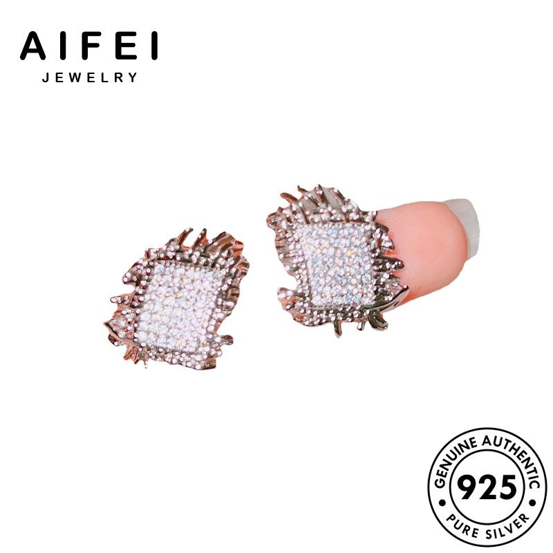 AIFEI JEWELRY đan nguyên thật bông quốc Thời thời xỏ vành khuyên bản kim phụ kiện trang sức tròn 925 cương moissanite tua nữ tai vàng bạc hàn E1000