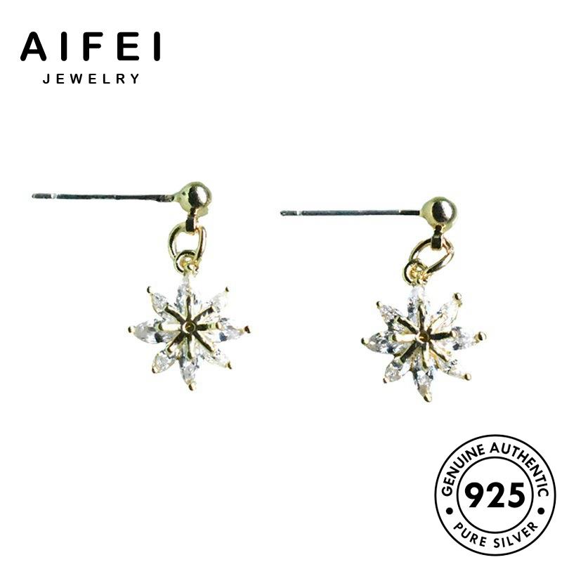 AIFEI JEWELRY kiện sức những bông cương tai 925 vàng khuyên xỏ quốc vành nguyên bông moissanite bạc hoa thời trang hàn tròn thật nữ tua phụ bản Thời kim E965