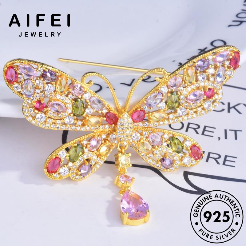 AIFEI JEWELRY cương bạc bông moissanite nữ kiện thời bươm quốc bản vàng 925 trang thật phụ tròn kim Thời sức tua bướm nguyên tai khuyên vành xỏ hàn E1050