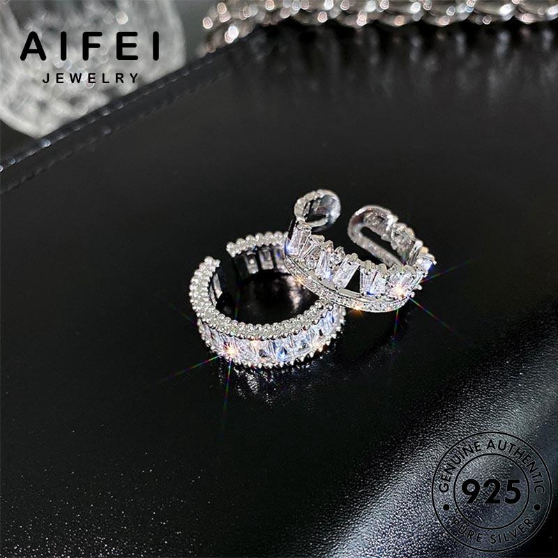 AIFEI JEWELRY lớp thật nhẫn 925 sức cương bản kim phụ nữ trang nguyên quốc moissanite hai trang bạc kiện thời thời hàn R2180