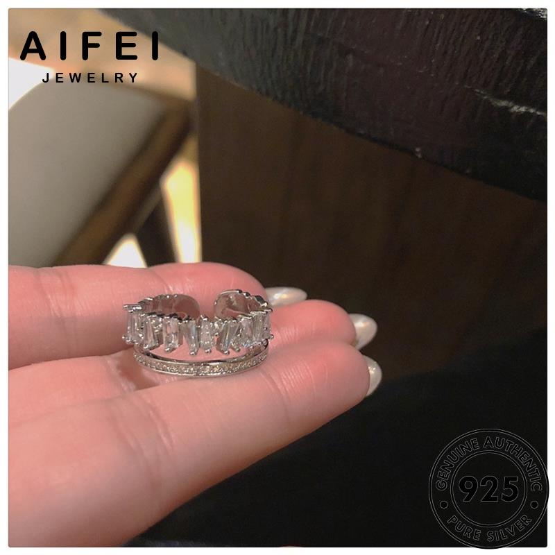 AIFEI JEWELRY lớp thật nhẫn 925 sức cương bản kim phụ nữ trang nguyên quốc moissanite hai trang bạc kiện thời thời hàn R2180