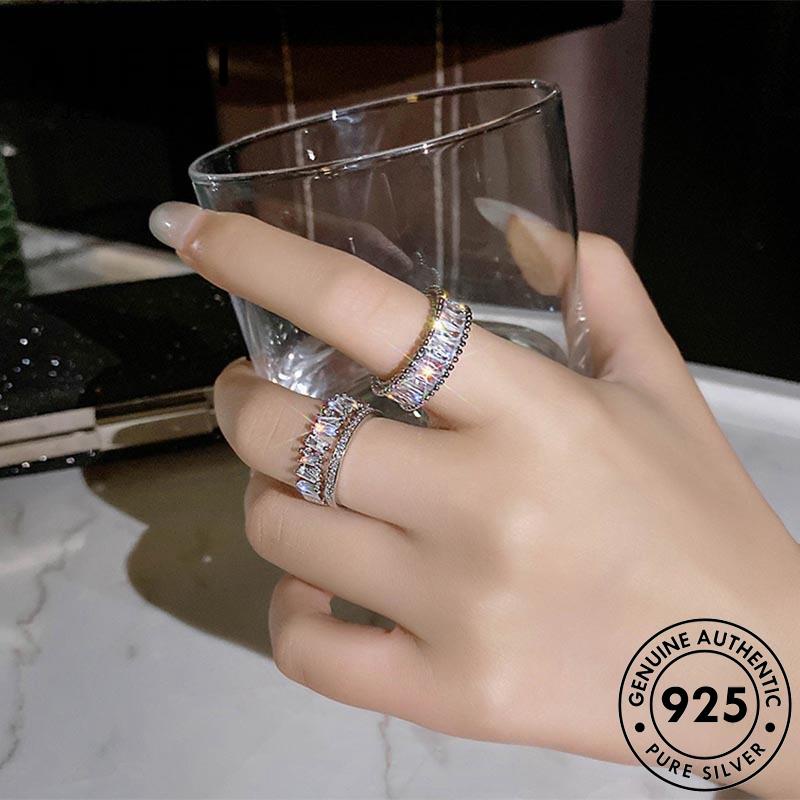 AIFEI JEWELRY lớp thật nhẫn 925 sức cương bản kim phụ nữ trang nguyên quốc moissanite hai trang bạc kiện thời thời hàn R2180