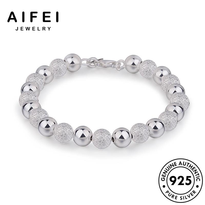 AIFEI JEWELRY vòng lắc 925 phụ thời đơn hạt bạc sức trang giản thật cát bản quốc kiện tay nguyên hàn nữ B594