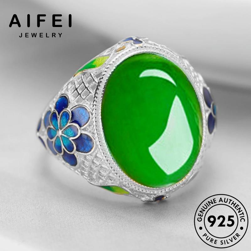 Nhẫn Bạc 925 Đính Đá Ngọc Bích Phong Cách Retro R145