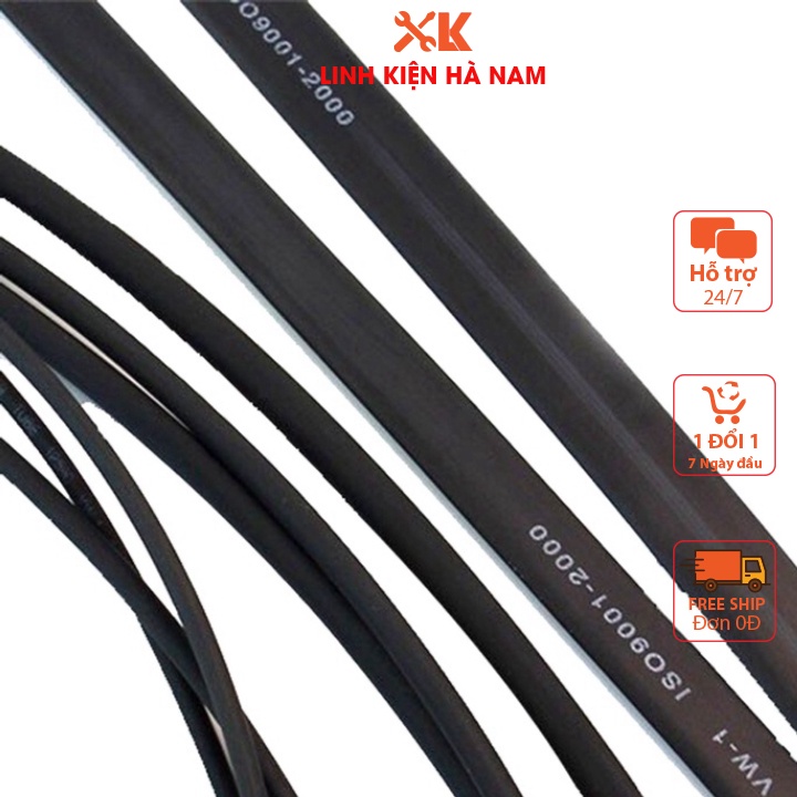 Dây co nhiệt ống co nhiệt ống gen chụi nhiệt cách điện màu đen, các loại phi 13mm (giá 6k/1mét) ship từ 5 mét.