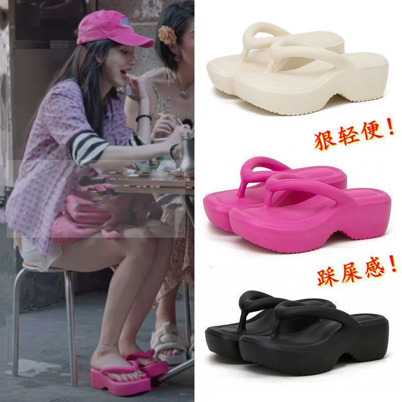 S Seaside Zhang Li Yu Shuxin Dép Xỏ Ngón Cao Gót Đế Dày Màu Hồng Búp Bê Barbie Cho Nữ