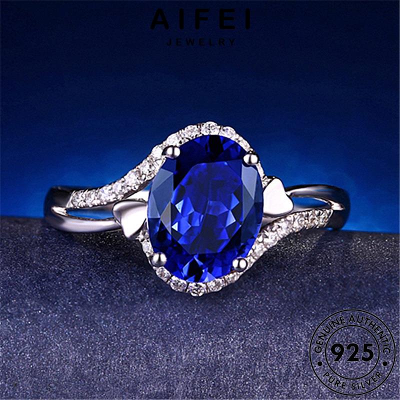 Nhẫn Bạc 925 Đính Đá Sapphire Hình Oval Đơn Giản R622