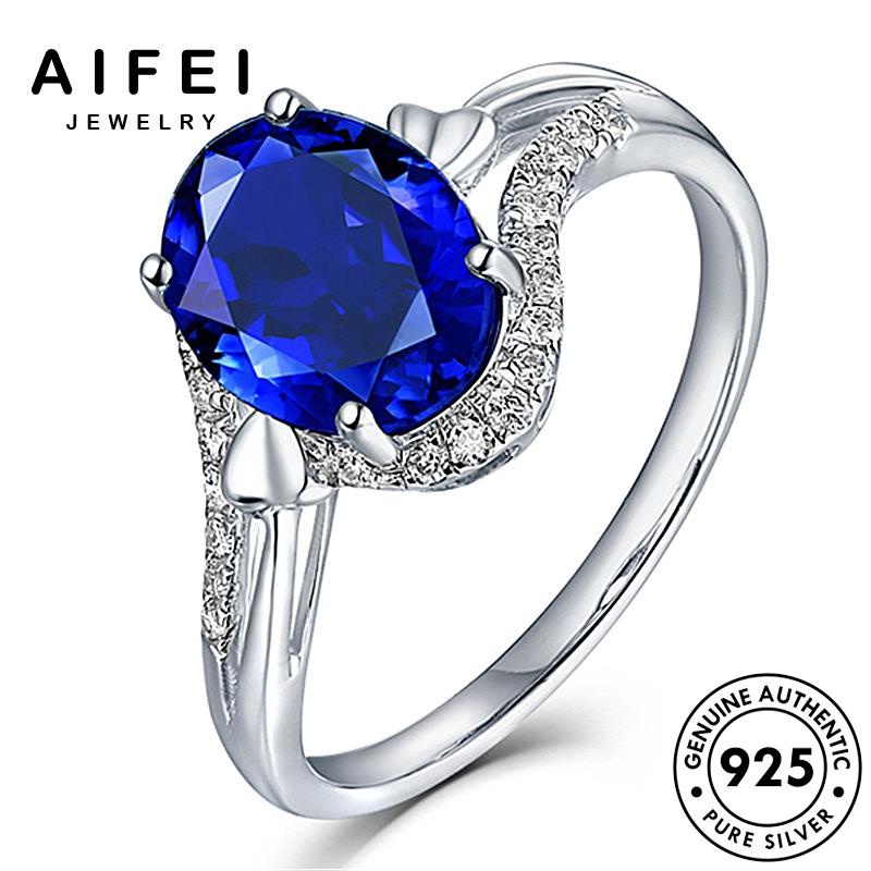 Nhẫn Bạc 925 Đính Đá Sapphire Hình Oval Đơn Giản R622