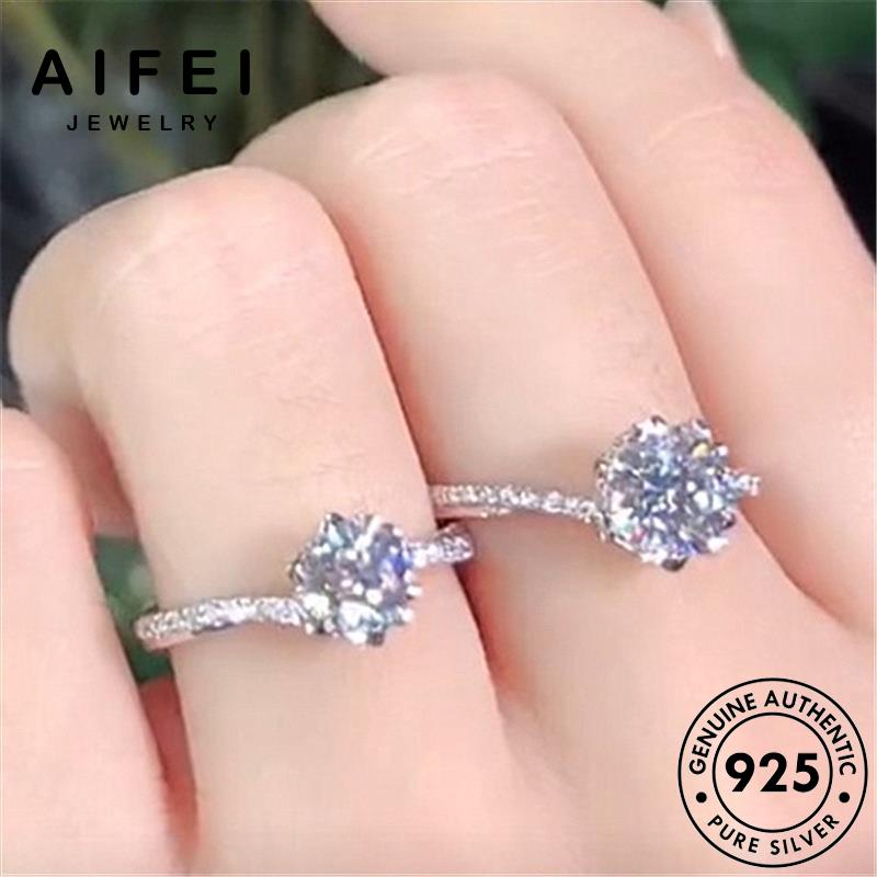 AIFEI JEWELRY sức giản quốc thật tình kim nhẫn phụ bản thời trang đơn bạc kiện nữ nguyên hàn yêu cương moissanite 925 R825