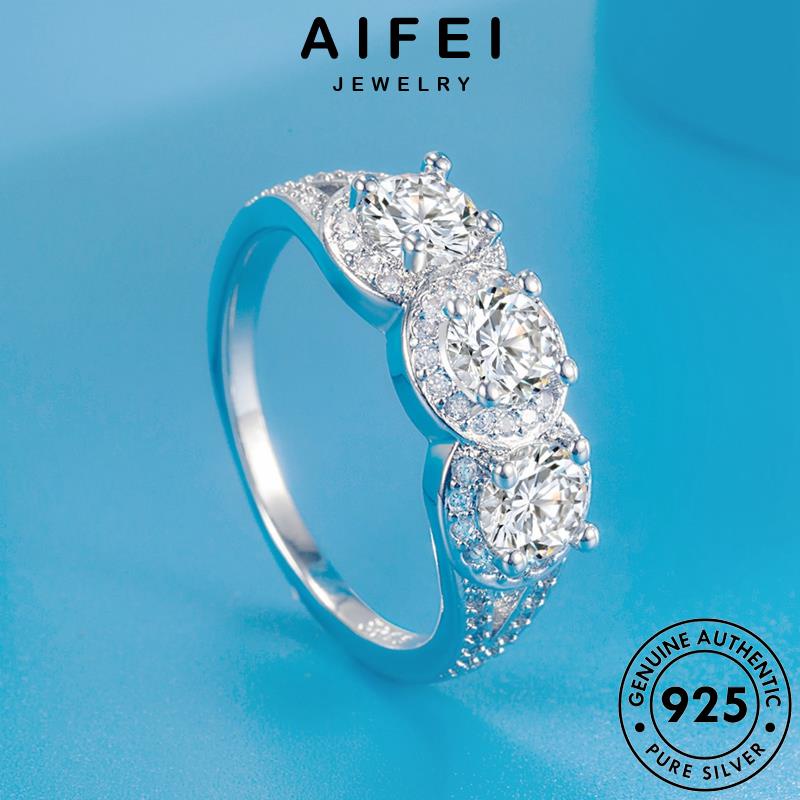 AIFEI JEWELRY kim phụ moissanite thời bản nhẫn 925 tạo trang sức nữ kiện hàn bạc quốc thật sáng cương nguyên R846