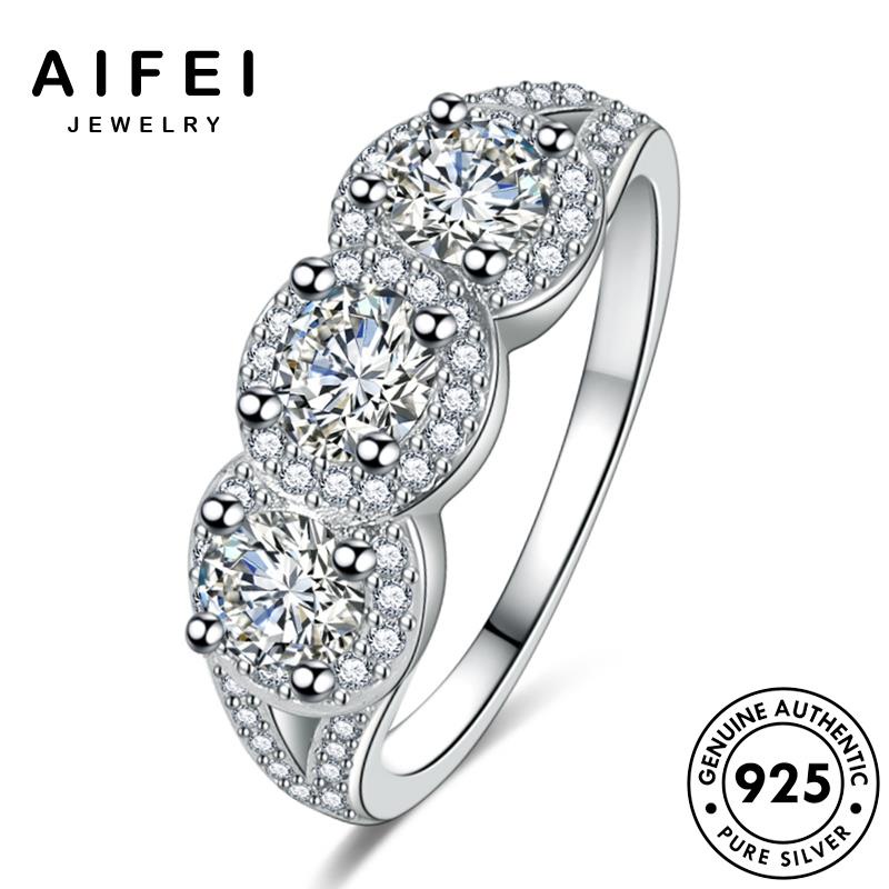 AIFEI JEWELRY kim phụ moissanite thời bản nhẫn 925 tạo trang sức nữ kiện hàn bạc quốc thật sáng cương nguyên R846