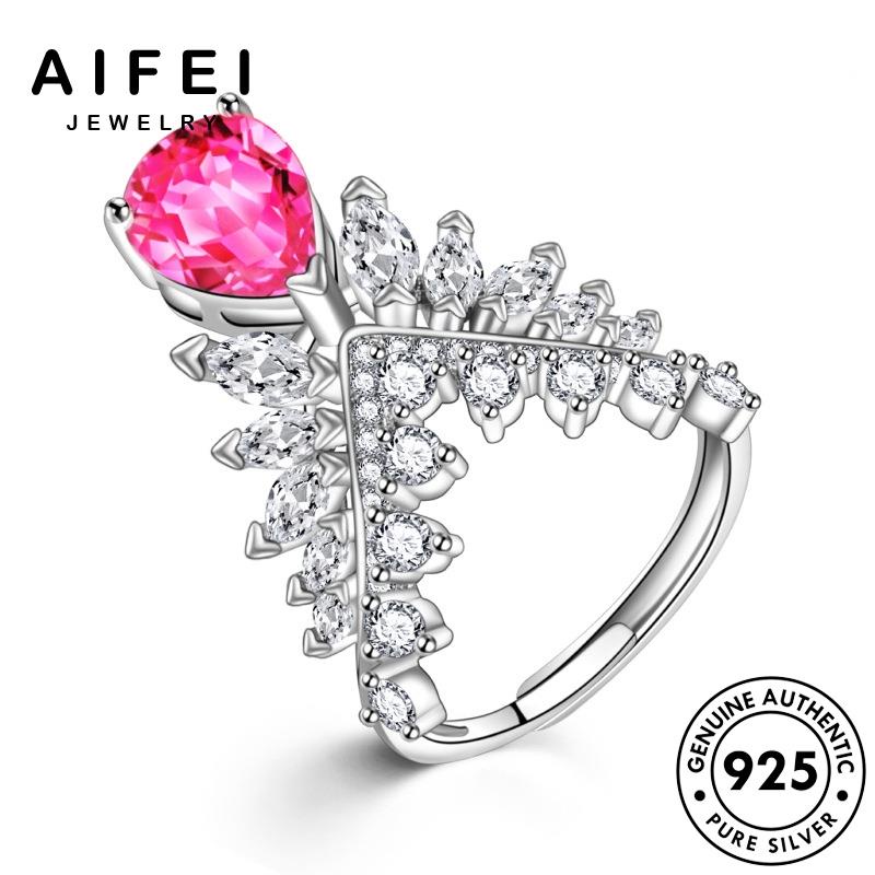 AIFEI JEWELRY hàn sức khí bạc cương tinh lông kiện nhẫn nguyên thể trang tính thật quốc nữ bản 925 hồng phụ kim thời R866