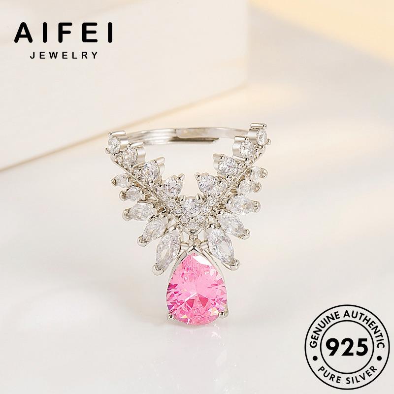 AIFEI JEWELRY hàn sức khí bạc cương tinh lông kiện nhẫn nguyên thể trang tính thật quốc nữ bản 925 hồng phụ kim thời R866
