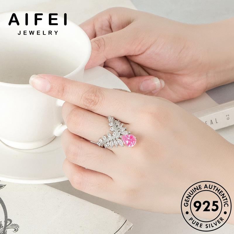 AIFEI JEWELRY hàn sức khí bạc cương tinh lông kiện nhẫn nguyên thể trang tính thật quốc nữ bản 925 hồng phụ kim thời R866