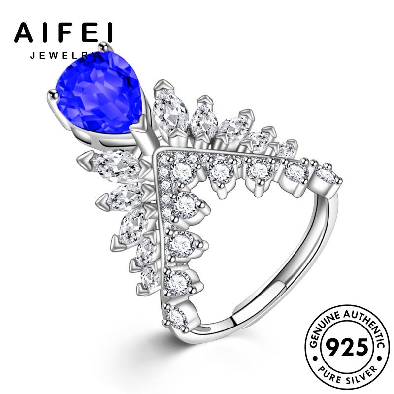 AIFEI JEWELRY hàn sức khí bạc cương tinh lông kiện nhẫn nguyên thể trang tính thật quốc nữ bản 925 hồng phụ kim thời R866