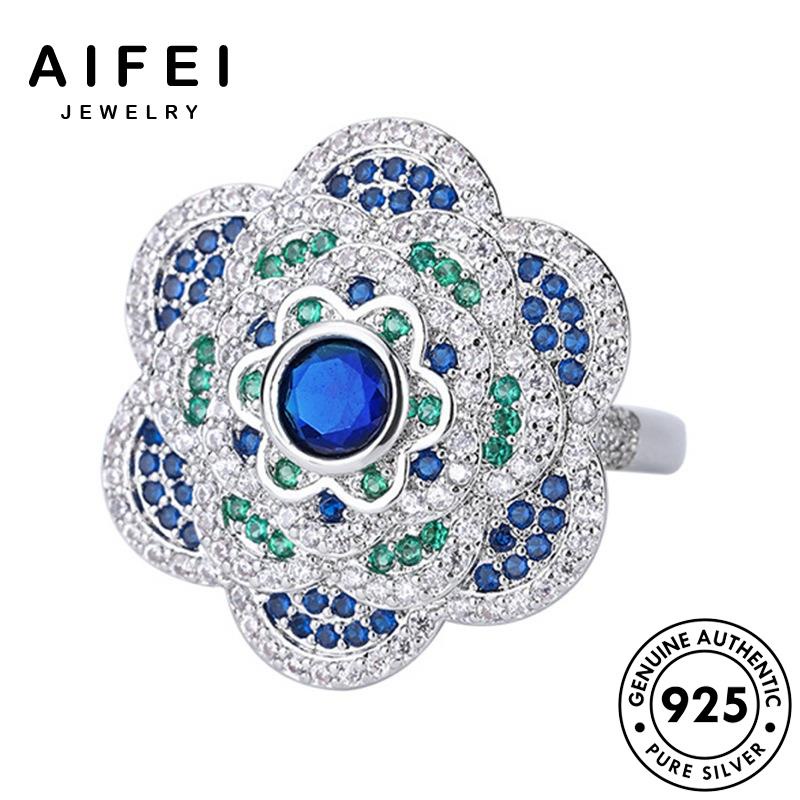 AIFEI JEWELRY bạc kiện sức sáng nhẫn hàn bích trang 925 thời hoa quốc ngọc bản nữ nguyên phụ thật tạo R929