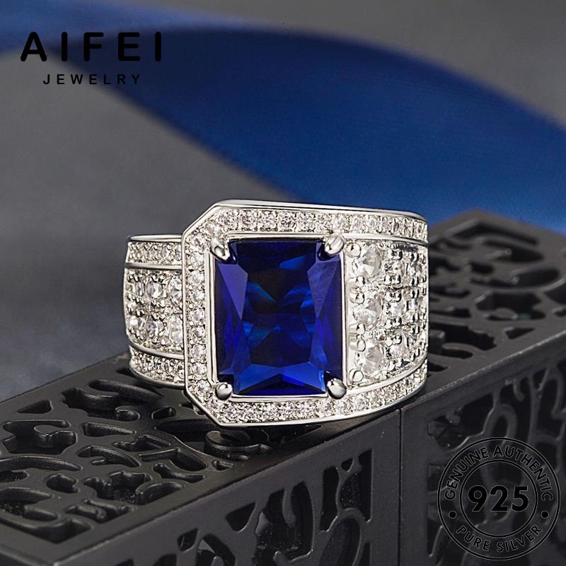 AIFEI JEWELRY nhẫn kiện nữ bạc ngọc 925 sức thật vuông thời trang trọng phụ hàn bích sang nguyên bản quốc R910