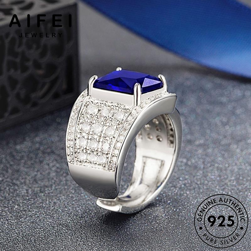 AIFEI JEWELRY nhẫn kiện nữ bạc ngọc 925 sức thật vuông thời trang trọng phụ hàn bích sang nguyên bản quốc R910