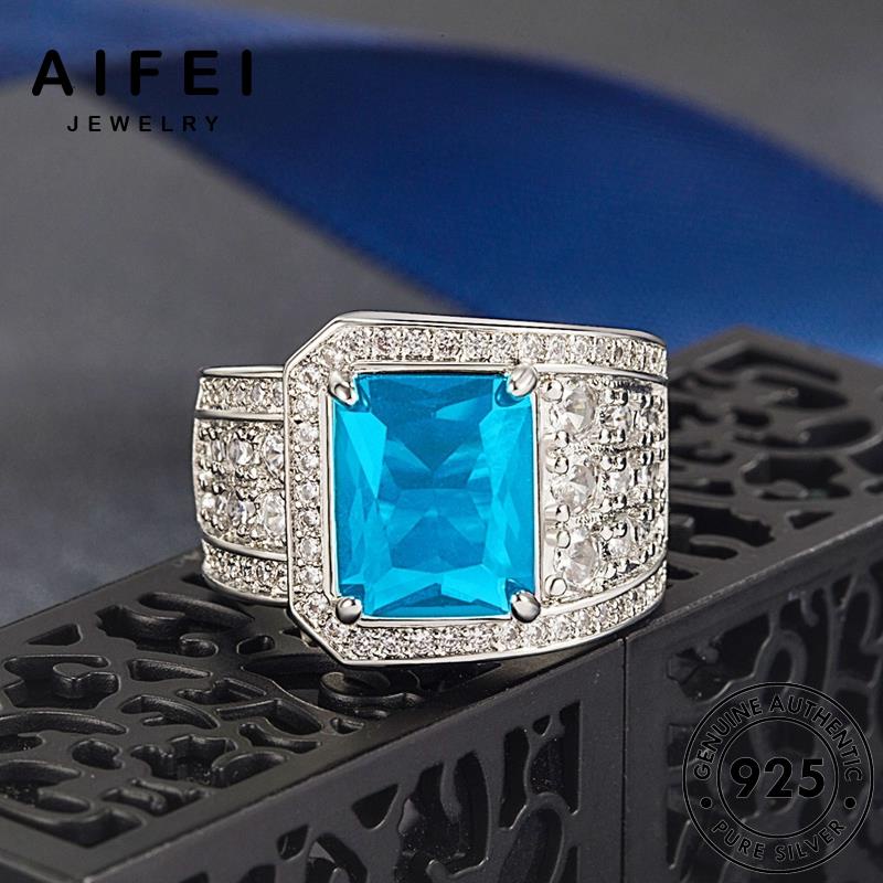 AIFEI JEWELRY nhẫn kiện nữ bạc ngọc 925 sức thật vuông thời trang trọng phụ hàn bích sang nguyên bản quốc R910