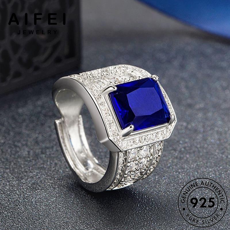 AIFEI JEWELRY nhẫn kiện nữ bạc ngọc 925 sức thật vuông thời trang trọng phụ hàn bích sang nguyên bản quốc R910