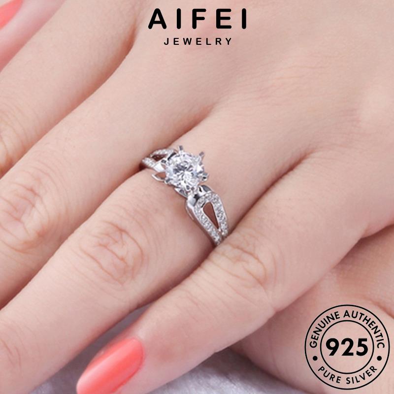 AIFEI JEWELRY 925 bản kiện sức bạc quốc hình học thời nữ nguyên moissanite kim nhẫn trang giản phụ đơn thật cương hàn R1025