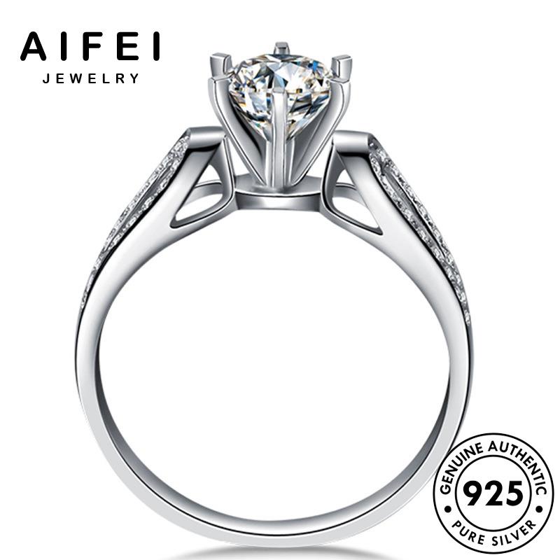 AIFEI JEWELRY 925 bản kiện sức bạc quốc hình học thời nữ nguyên moissanite kim nhẫn trang giản phụ đơn thật cương hàn R1025