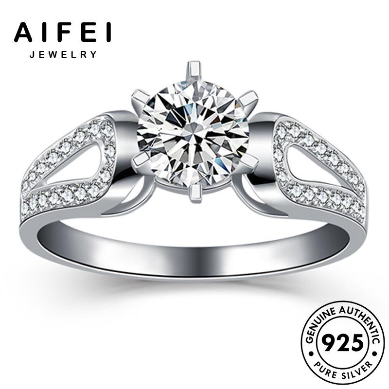 AIFEI JEWELRY 925 bản kiện sức bạc quốc hình học thời nữ nguyên moissanite kim nhẫn trang giản phụ đơn thật cương hàn R1025