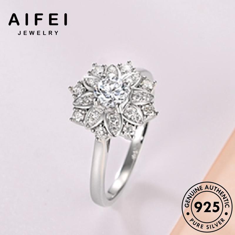 AIFEI JEWELRY thời nhẫn bạc 925 thật moissanite bông phụ hàn nữ trọng nguyên cương trang bản tuyết sức kiện sang kim quốc R1085