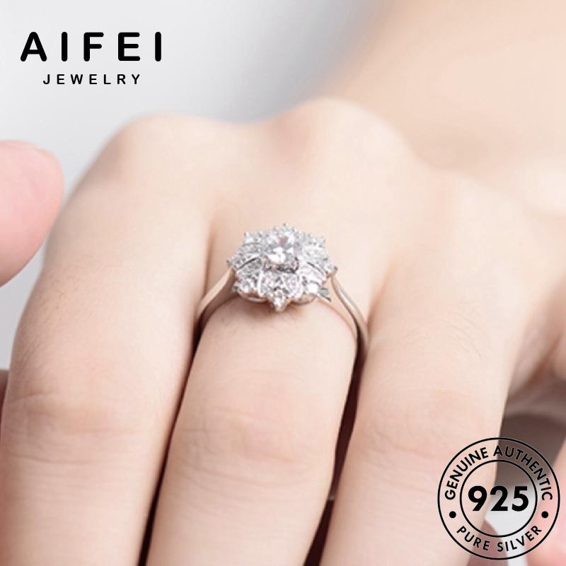 AIFEI JEWELRY thời nhẫn bạc 925 thật moissanite bông phụ hàn nữ trọng nguyên cương trang bản tuyết sức kiện sang kim quốc R1085