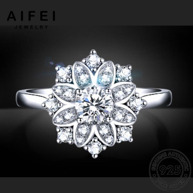 AIFEI JEWELRY thời nhẫn bạc 925 thật moissanite bông phụ hàn nữ trọng nguyên cương trang bản tuyết sức kiện sang kim quốc R1085