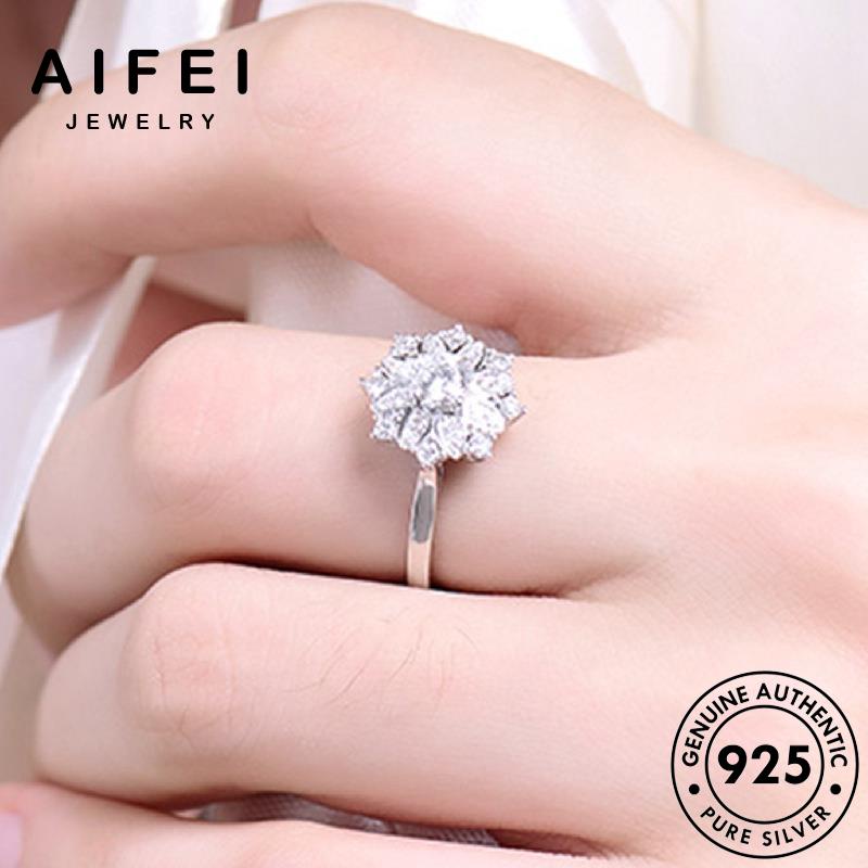 AIFEI JEWELRY thời nhẫn bạc 925 thật moissanite bông phụ hàn nữ trọng nguyên cương trang bản tuyết sức kiện sang kim quốc R1085