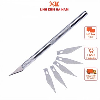 Combo bộ dao khắc đa năng kèm 8 lưỡi và cán cầm, cắt mạch, dao trổ điêu khắc và hộp lưỡi