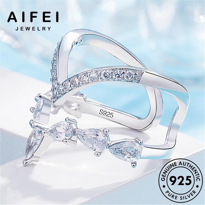 AIFEI JEWELRY moissanite bạc thời chữ cương nguyên quốc bản v kim vàng dáng trang nữ tính thật phụ sức hàn cá 925 kiện nhẫn R1525