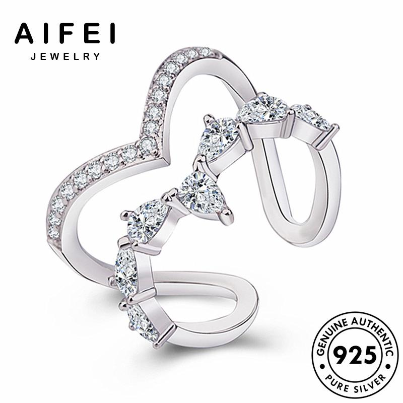 AIFEI JEWELRY moissanite bạc thời chữ cương nguyên quốc bản v kim vàng dáng trang nữ tính thật phụ sức hàn cá 925 kiện nhẫn R1525