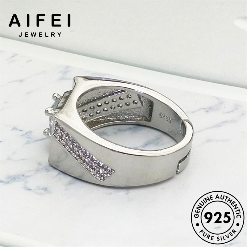 AIFEI JEWELRY thời hàn nhẫn moissanite trang phụ thật 925 nam sức bản quốc kim giản kiện đơn cương nguyên bạc R1556