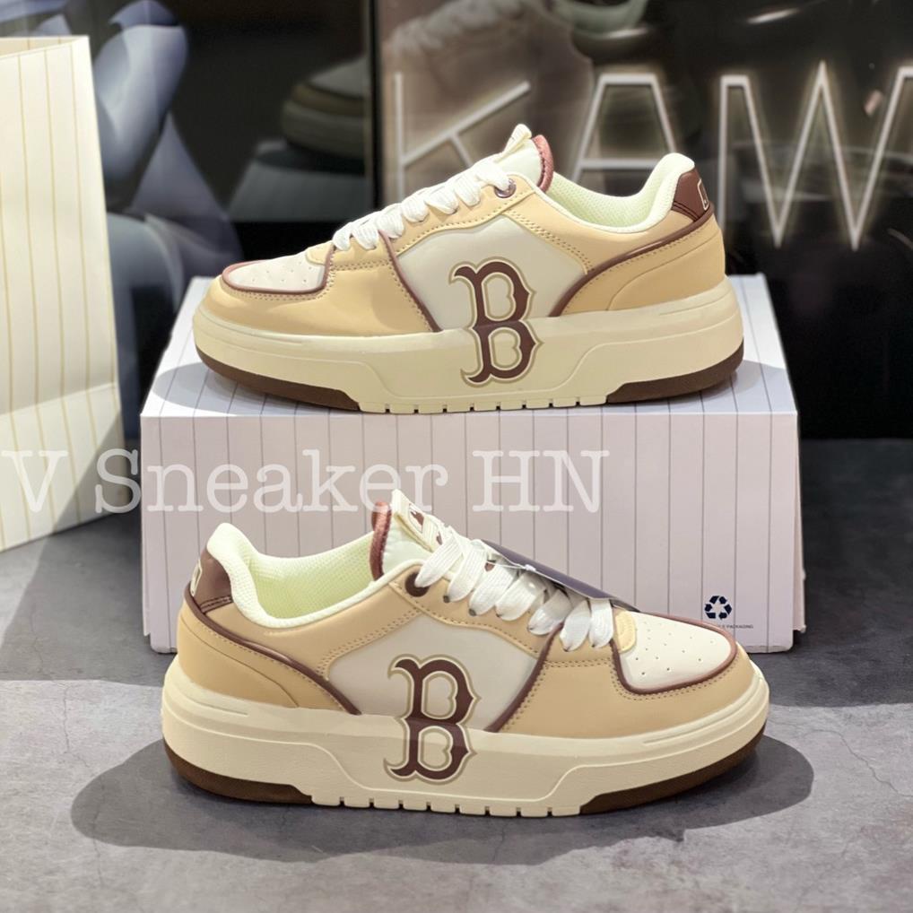 Giày MLB Liner Chữ B Nâu Kem Cao Cấp, Giày Chunky Ofwhite Boston Nâu Mới Giày MLB Chunky Liner Bosto