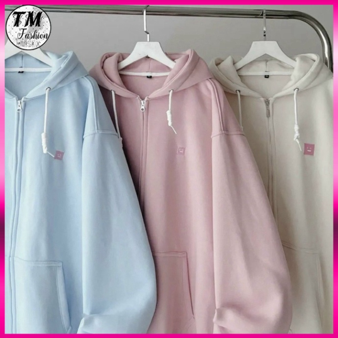 Áo Hoodie Zip Nỉ Ngoại thêu Sticker dễ thương - Áo Khoác Nỉ Unisex  TM