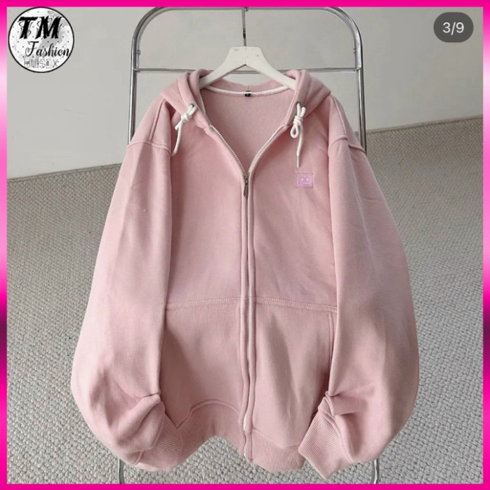 Áo Hoodie Zip Nỉ Ngoại thêu Sticker dễ thương - Áo Khoác Nỉ Unisex  TM