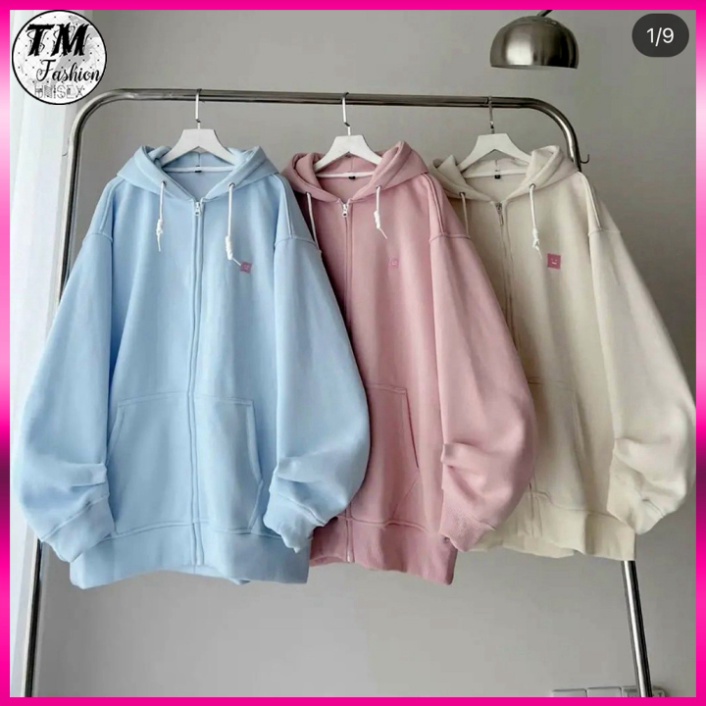 Áo Hoodie Zip Nỉ Ngoại thêu Sticker dễ thương - Áo Khoác Nỉ Unisex  TM