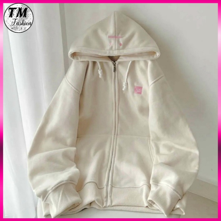 Áo Hoodie Zip Nỉ Ngoại thêu Sticker dễ thương - Áo Khoác Nỉ Unisex  TM