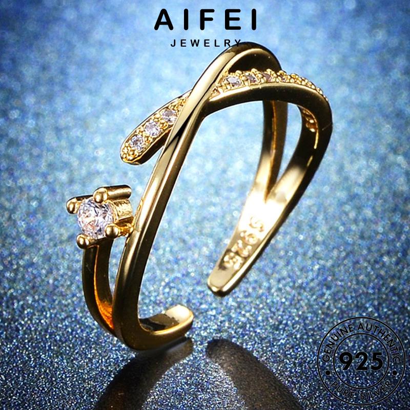 AIFEI JEWELRY vàng sáng sức tạo kim cương phụ 925 bản hàn nhẫn nguyên kiện chéo thật trang nữ quốc thời moissanite bạc R81